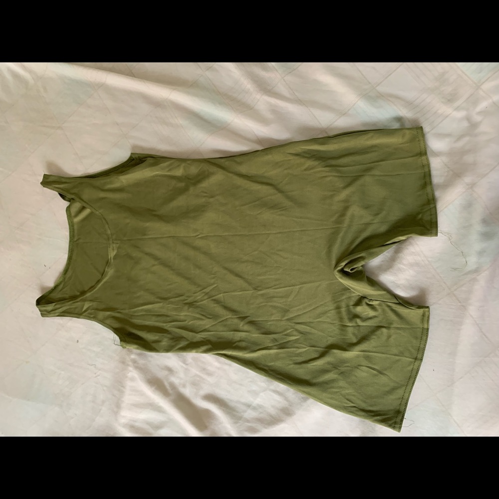 Green kind of silk romper (green but not to dark)
